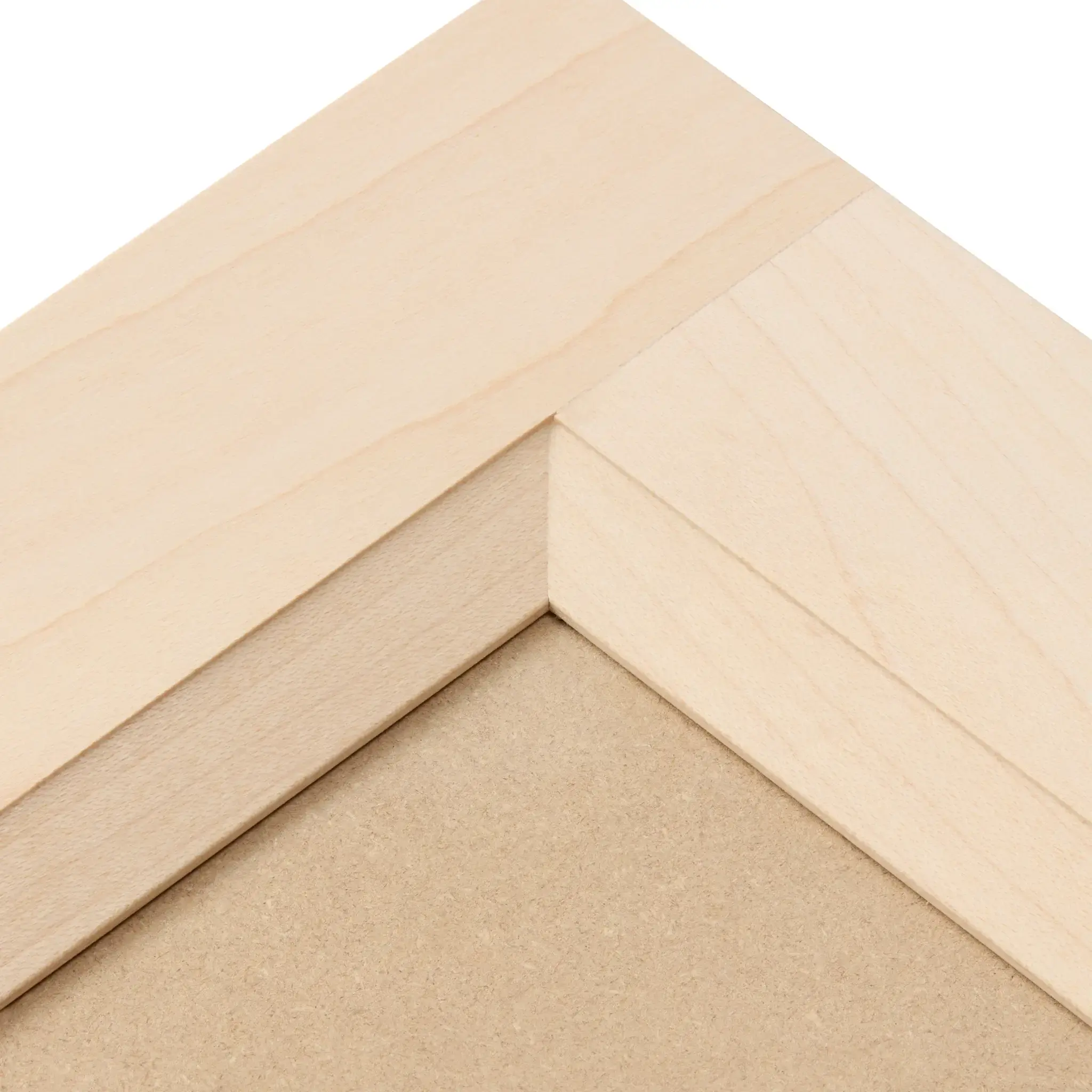 Angled inner-edge profile at the corner of an unfinished door frame
