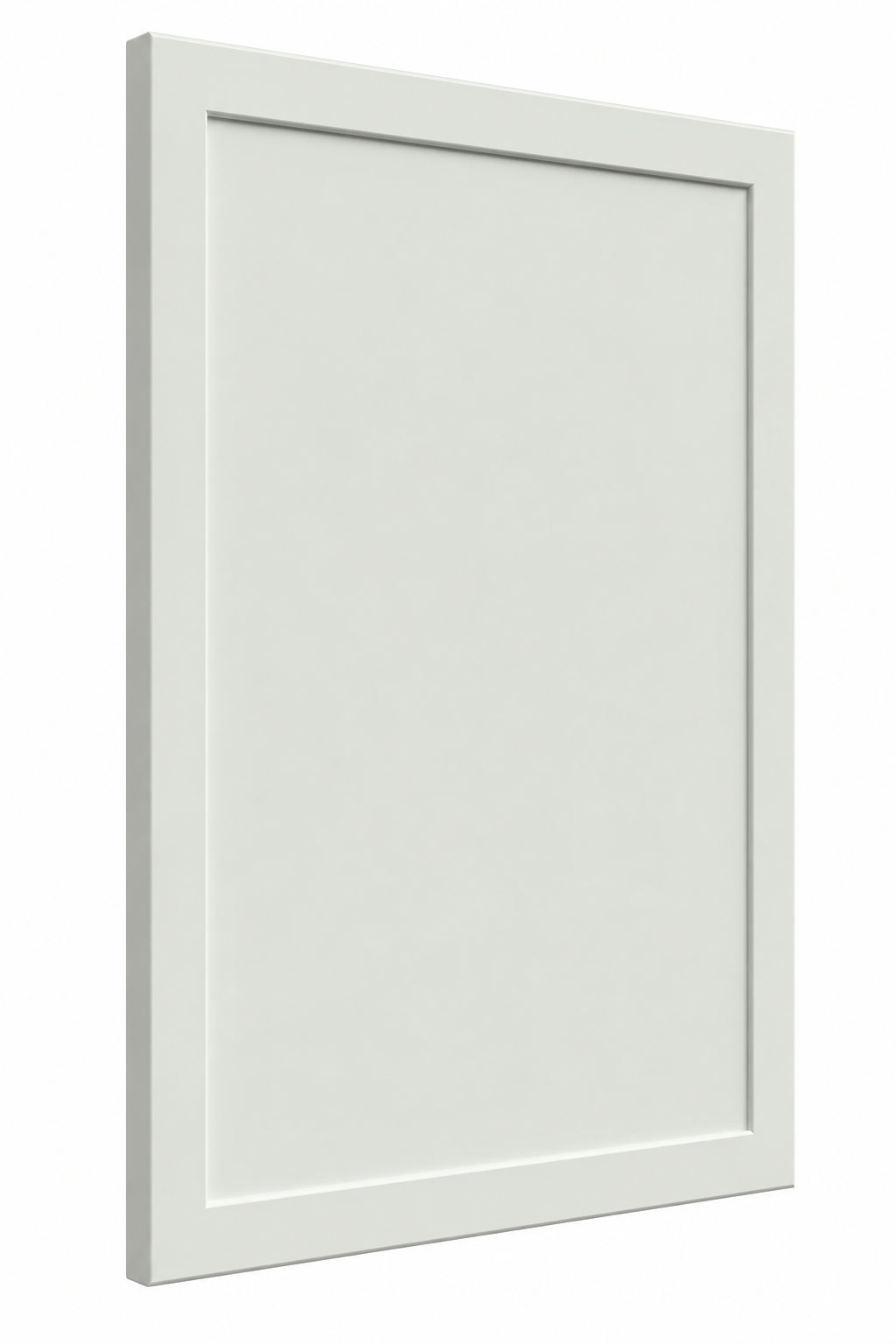 White Slim Shaker door with a recessed panel